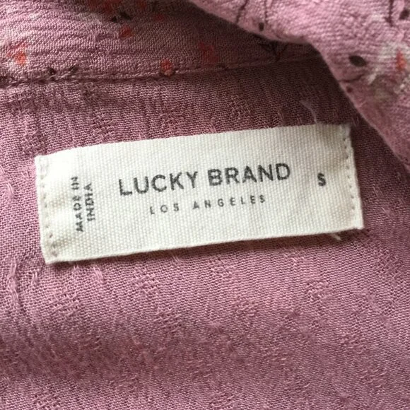 Lucky Brand Rose Floral Boho Blouse s - Picture 6 of 10